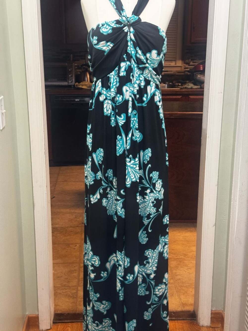 Apt. 9 Women's Floral Print Halter Maxi Dress Size L